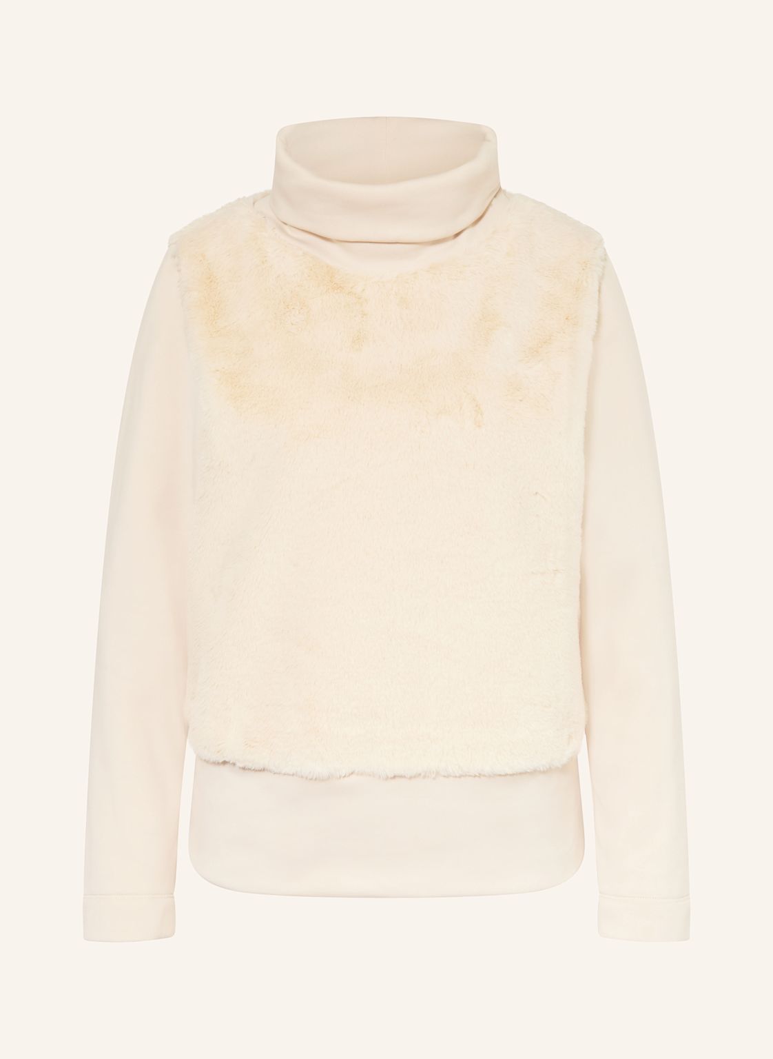 Jeanne Baret Sweatshirt Camelia Im Materialmix beige von JEANNE BARET