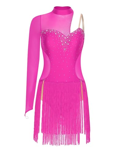 JEATHA Damen Eiskunstlauf Kleid Glitzer Tanzkleid Spitze Mesh Patchwork Fransen Rollschuhkleid Glitzer Latein Tango Salsa Rumba Tanzkostüm Pink M JEATHA Damen Eiskunstlauf Kleid Glitzer Tanzkleid Spitze Mesh Patchwork Fransen Rollschuhkleid Glitzer Latein Tango Salsa Rumba Tanzkostüm Pink M von JEATHA