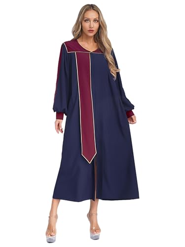 JEATHA Erwachsene Kirche Chor Robe Lang Chorkleid Gewänder Robe Langarm Festival-chor-Bademantel Chor Kirche Geistliche Kostüm Navy blau S von JEATHA