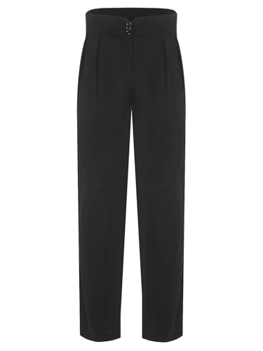 JEATHA Herren Latein Tango Rumba Tanzhose Ballsaal Salsa Praxis Performance Hosen Männer Stretch Trainingshose Performance Kostüm Schwarz M von JEATHA