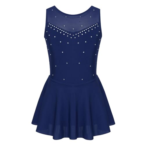 JEATHA Mädchen Glänzend Strass Eiskunstlauf Kleid Tanzkleid Ärmellos Ballettkleid Ballettanzug Rückenfrei Tüllkleid Rollschuh Sakter Kleider Ballett Trikot Tanzkleidung Dunkelblau A 146-152 JEATHA Mädchen Glänzend Strass Eiskunstlauf Kleid Tanzkleid Ärmellos Ballettkleid Ballettanzug Rückenfrei Tüllkleid Rollschuh Sakter Kleider Ballett Trikot Tanzkleidung Dunkelblau A 146-152 von JEATHA