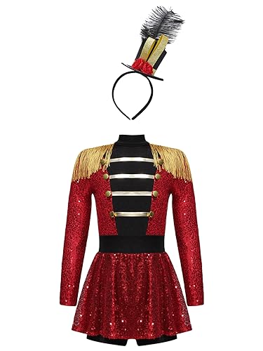JEATHA Mädchen Zirkus Kostüme Pailletten Kurzarm Tanzkleid Ballettkleid Weihnachtskostüm Ehrengarde Zirkusdirektor Cosplay Fasching Karneval Kostüm E Rot 134-140 JEATHA Mädchen Zirkus Kostüme Pailletten Kurzarm Tanzkleid Ballettkleid Weihnachtskostüm Ehrengarde Zirkusdirektor Cosplay Fasching Karneval Kostüm E Rot 134-140 von JEATHA