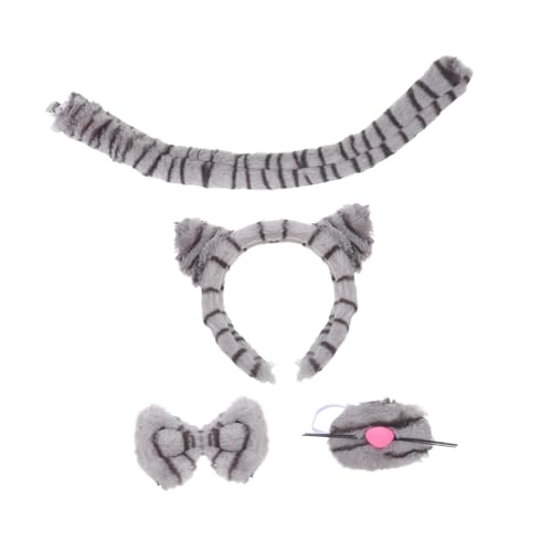 JECOMPRIS 1 Satz Haarband Aus Horn Stirnband Aus Leopardendruck Tierischer Kopfschmuck Leoparden-kostümzubehör Cosplay -accessoire Tierstirnband Karneval Cosplay Requisiten Grau Eisendraht von JECOMPRIS