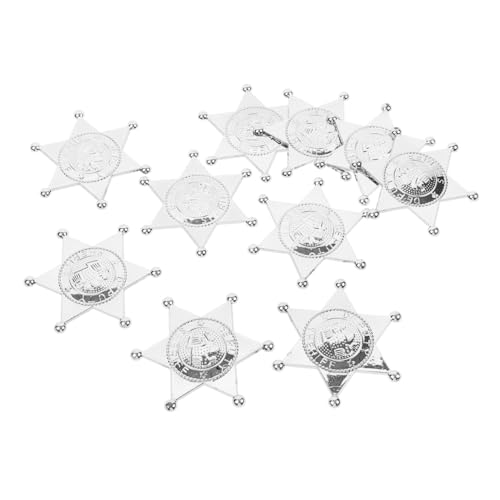 JECOMPRIS 10 Stück Teiliges Polizeibadge aus Kunststoff für Kostümpartys Fotorequisiten und Karneval Silberne Abzeichen für Kreative Dekoration und Cosplay Events von JECOMPRIS