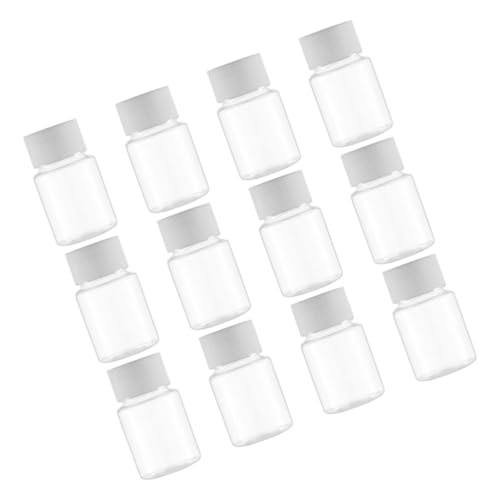 JECOMPRIS 12stücke Leere Medikamentenbehälter Flasche Aus Kunststoff Mit Verschluss Für Pillen Flüssigkeiten Und Reisen Nachfüllbar Und Langlebig von JECOMPRIS