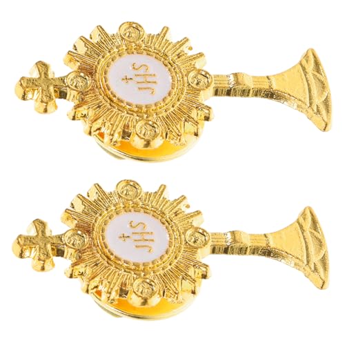 JECOMPRIS 2 Stück Minimalistische Kreuzbroschen aus Stilvolle Accessoires für Religiöse Feiern und Lässige Outfits für Taufen und Partys von JECOMPRIS