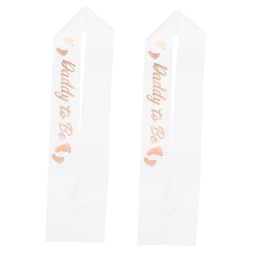 JECOMPRIS 2 Stück Shower Schärpe für Werdende Väter Satin Deko Schärpe mit Muster für Babyparty Stilvolle Bequeme Partydeko für Daddy To Be von JECOMPRIS