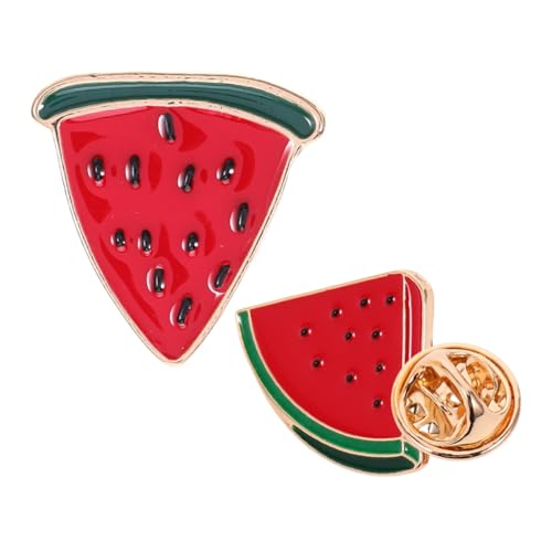 JECOMPRIS 2 Stück Wassermelonenbrosche Verschlüsse für Bekleidung süße Pins für Rucksäcke Lustige Stifte Schalnadel Pullover-Clips lustige Anstecknadeln süße nadel Decke Stift Legierung von JECOMPRIS