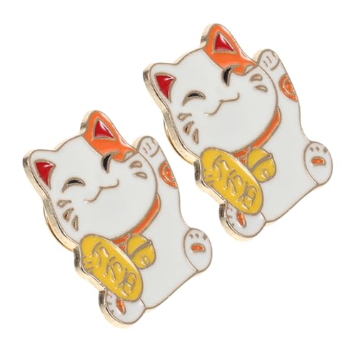 JECOMPRIS 2stücke Kätzchen-anstecknadel Aus Emaille Cartoon-kätzchen-brosche Süße Katzen-anstecker Glücksornamente Für Frauen Kawaii-accessoires Tier-anstecker-mode Broschennadeln von JECOMPRIS