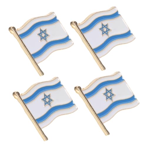 JECOMPRIS 4 Stück Brosche formelle Stoffnadel Anstecknadel aus Metall Anstecknadel Schmuck Jackennadel Anzugstift Israel-Flaggen-Pin Anzugsjackenabzeichen Fahnenabzeichen-Stift Legierung von JECOMPRIS
