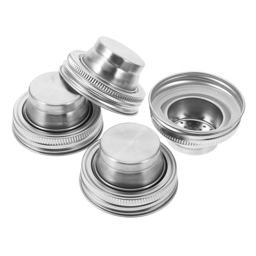 JECOMPRIS 4stücke Teiliges Shakerdeckel Für Einmachgläser Mit Silikonverschluss Für Gewürze Salz Pfeffer Und Passend Für Standard-mundöffnung Gläser von JECOMPRIS