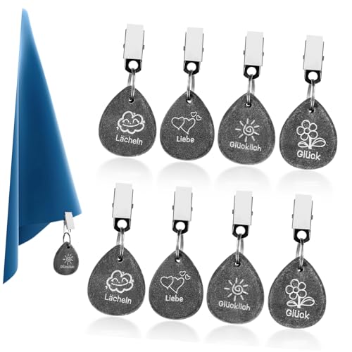 JECOMPRIS 8Stücke Tischdeckenbeschwerer aus Marmor für Außenbereich zu Verwenden für Picknick und Gartenpartys Hält Tischdecken an Ort von JECOMPRIS