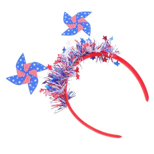 JECOMPRIS Stirnband Zum Kreativen Windrad-haar-accessoire in Rot Weiß Und Blau Mottoparty-haardekoration Für Unabhängigkeitstag von JECOMPRIS