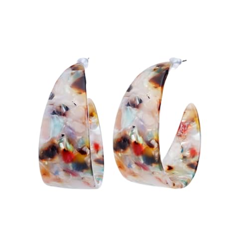 Acryl-Ohrhänger Für Damen – Einfache Geometrische C-Förmige Ohrringe, Vintage-Acryl-Ohrringe, Modische, Elegante Statement-Ohrringe Für Hochzeitsfeier, Rosa, Einheitsgröße von JEDTAKCT