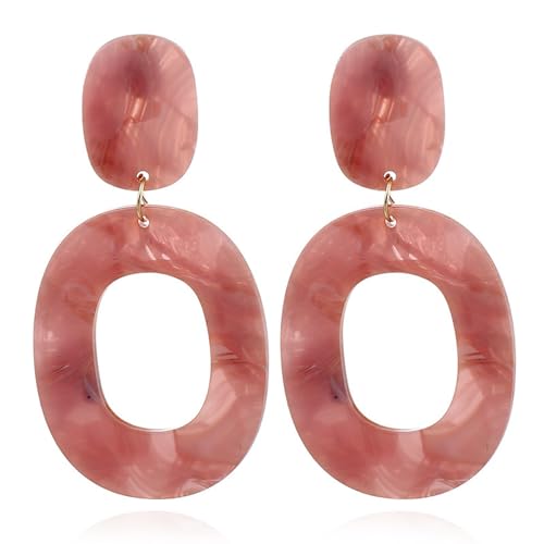 Acryl-Ohrhänger Für Damen – Einfache Geometrische Vintage-Ohrringe Aus Acryl, Bohemia-Statement-Ohrring, Schmuck, Geschenke Für Geburtstagsfeier, Rosa, Einheitsgröße von JEDTAKCT