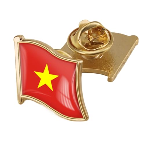 Anstecknadel Mit Vietnam-Flagge – Anstecknadel, Brosche, Vietnam-Flagge, Neuheit, Geschenk, Anstecknadel, Krawattennadel, Abzeichen, Zubehör, Flaggenbrosche, Anzug, Kleidung, Schal, Zubehör, 19 X von JEDTAKCT