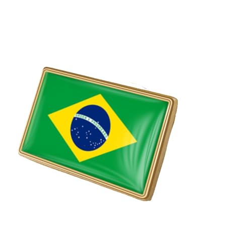 Brasilien-Flagge-Brosche – Persönlichkeit, Brasilien-Flagge, Abzeichen, Anstecknadel Für Damen Und Herren, Patriotische Rucksäcke, Kleidung, Pin, Dekoration, Meeting, Party-Zubehör, 25 X 15 Mm, von JEDTAKCT