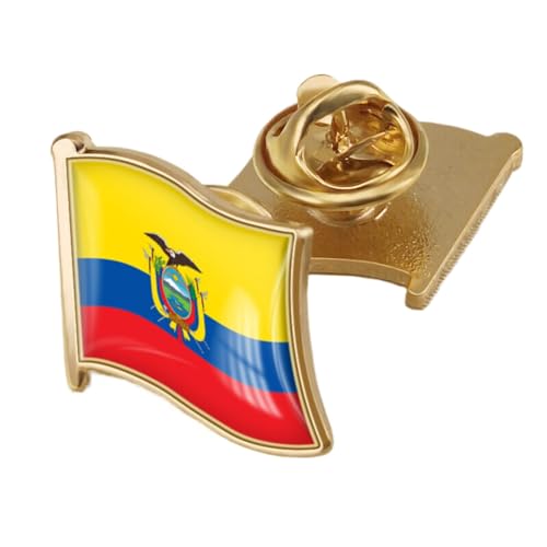 Brosche Mit Ecuador-Flagge – Vintage-Stil, Ethnisch, Bunt, Emaille, Anstecknadel, Patriotischer Schmuck, Neuheit, Trend-Knöpfe, Anstecknadeln, Schickes Zubehör, Einzigartiges Geschenk, 19 X 18 Mm von JEDTAKCT