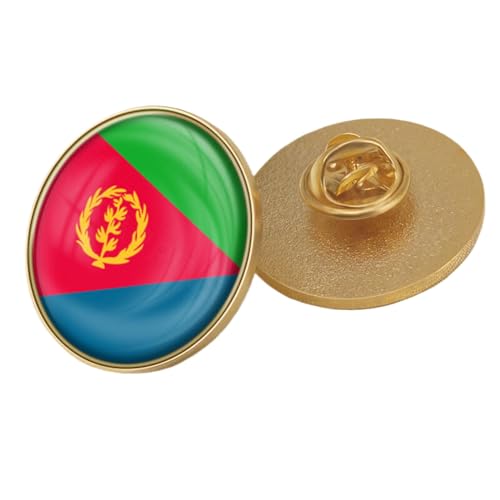 Brosche Mit Eritrea-Flagge – Vintage-Ethnische Kristall-Emaille-Knöpfe, Pins, Neuheit, Patriotischer Schmuck, Charm, Hip-Hop, Geometrisches Ansteckabzeichen, Zubehör, Schickes Geschenk, 25 Mm, Wi von JEDTAKCT