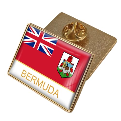 Brosche Mit Flagge Der Bermuda-Inseln – Vintage-Ethnisches Emaille-Reversabzeichen, Patriotischer Schmuck, Neuheit-Trend-Knöpfe, Anstecknadeln, Schickes Zubehör, Einzigartiges Geschenk, 32 X 23 M von JEDTAKCT