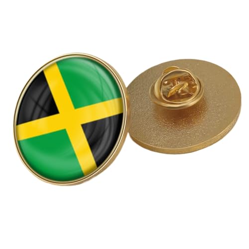 Brosche Mit Jamaika-Flagge – Vintage-Stil, Bunt, Emaille, Anstecknadel, Patriotischer Schmuck, Neuheit, Trend-Knöpfe, Anstecknadeln, Schickes Zubehör, Einzigartiges Geschenk, 25 Mm, Wie Abgebildet von JEDTAKCT