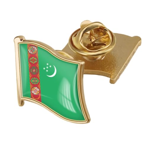 Brosche Mit Turkmenistan-Flagge – Persönlichkeit, Flaggenabzeichen, Anstecknadel Für Damen Und Herren, Patriotische Rucksäcke, Kleidung, Pin, Dekoration, Meeting, Party-Zubehör, 19 X 18 Mm, Wie von JEDTAKCT