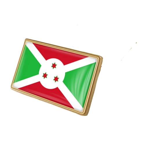 Burundi-Flagge, Kristall-Epoxidharz-Abzeichen-Brosche – Weltflaggen-Abzeichen Für Damen Und Herren, Republik, Neuheit, Charm-Schmuck, Patriot-Kleidung, Tasche, Pin, Broschen, Zubehör, 25 X 15 Mm, von JEDTAKCT