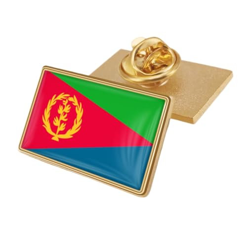 Eritrea-Flagge-Brosche – Vintage-Ethnische Kristall-Emaille-Knöpfe, Pins, Neuheit, Patriotischer Schmuck, Charm, Hip-Hop, Geometrisches Ansteckabzeichen, Zubehör, Schickes Geschenk, 25 X 15 Mm, W von JEDTAKCT