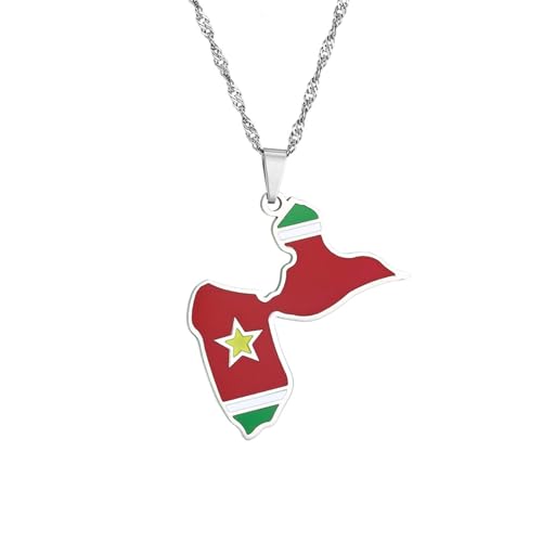 Guadeloupe-Karte-Anhänger-Halsketten – Charm-Anhänger Mit Tropfendem Öl, Ethnischer Stil, Karten-Pullover-Kette, Halsketten, Patriotische Karte, Hip-Hop-Schmuck, Für Damen Und Herren, Party-Ge von JEDTAKCT