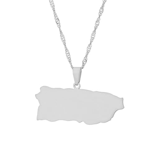 Halskette Mit Karte Von Puerto Rico – Geometrische Karten Des Landes, Charm-Anhänger, Schmuck, Ethnische Schlüsselbeinkette Für Damen Und Herren, Patriotische Pulloverkette, Halsketten, Geschen von JEDTAKCT