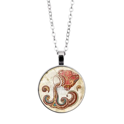 Halskette Mit Leuchtenden Sternzeichen-Konstellationen Im Wassermann-Stil – Halskette Mit Anhänger Im Horoskop-Stil Und Himmlischer Astrologie Mit Verstellbarer Kette, Vintage-Pulloverkette Für D von JEDTAKCT