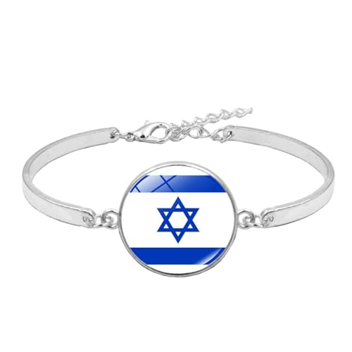 Israel-Flagge-Armband Für Männer Und Frauen – Zeit-Edelstein-Handgelenk-Armband, Country-Stolz-Armband, Personalisierbar, Verstellbarer Armreif, Patriotischer Schmuck, Geschenk, Wie Abgebildet, E von JEDTAKCT