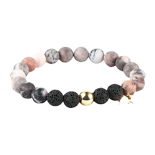 JEDTAKCT 12 Sternzeichen-Armbänder – Charm-Armband Mit 12 Sternzeichen-Sternbildern, 8 Mm, Rosa Zebra-Jaspis, Lavastein-Perlen, Für Damen Und Mädchen – Festival-Accessoires, Löwe, 20 Cm von JEDTAKCT