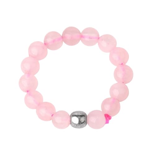 JEDTAKCT Natursteinring Für Unisex – Kreativer 4-Mm-Ring Aus Elastischem Naturstein Im Ethnischen Stil Mit Perlen, Retro-Ringe Aus Natürlichem Kristall Für Paare, Unisex-Geschenk, Rosa, Einheitsgröße von JEDTAKCT