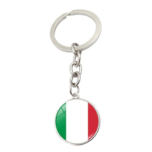 JEDTAKCT Schlüsselanhänger Mit Italien Flagge - Vintage Kristallkugel Anhänger Schlüsselanhänger Schmuck Geschenk Souvenir Geometrische Textur Länderflagge Schlüsselanhänger AnhängeWhite7.8M von JEDTAKCT