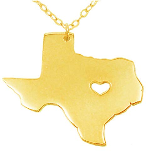 JEDTAKCT Texas-Halskette, Umriss-Anhänger-Halskette, Hip-Hop-Schmuck, Personalisierter Minimalistischer Hollow-Out-Charm, Umriss-Anhänger-Halsketten-Schmuck, Gelb, 60 Cm von JEDTAKCT