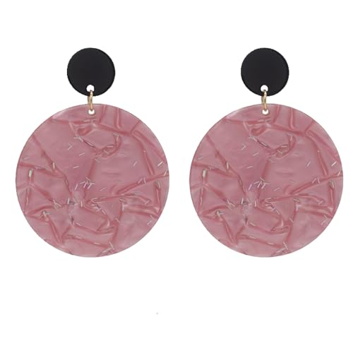 Modische Acryl-Ohrringe Für Damen – Acryl-Vintage-Ohrstecker, Geometrische Runde Ohrringe, Böhmische Vintage-Statement-Schmuck-Accessoires Für Mädchen-Geschenke, Rosa, Einheitsgröße von JEDTAKCT