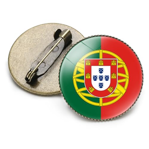 Runde Emaille-Broschen Mit Portugal-Flagge – Klassische Patriotische Abzeichen, Knöpfe, Anstecknadeln, Neuheitstrend, Kleidertaschen-Accessoires, Charm-Hip-Hop-Vintage-Ethno-Schmuck, Kreatives Ge von JEDTAKCT