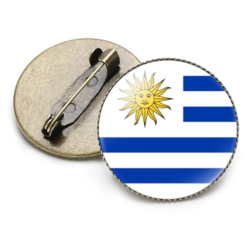 Uruguay-Kartenbrosche – Persönlichkeit, Rund, Flaggenkarte, Brosche, Anstecknadel, Hemd, Tasche, Kleidung, Rucksack, Abzeichen, Schmuck, Geschenk, Damen, Herren, Brosche, Abzeichen, Zubehör, Uni von JEDTAKCT