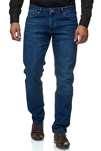 JEEL Herren-Jeans - Regular-Fit Straight-Cut - Stretch - Jeans-Hose Basic Washed 03-blau 29W / 32L von JEEL