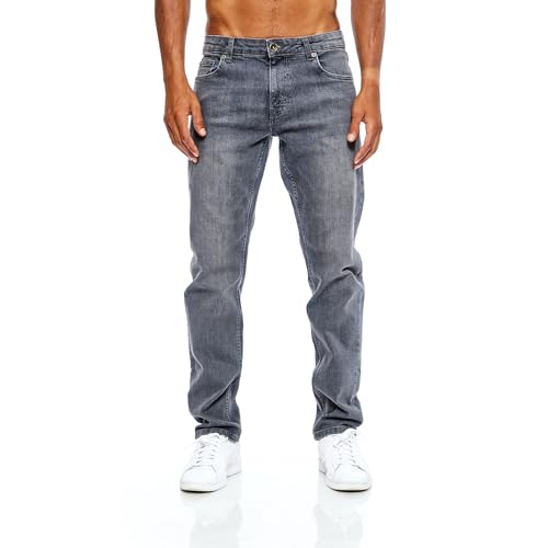 JEEL Herren-Jeans - Regular-Fit Straight-Cut - Stretch - Jeans-Hose Basic Washed 04-Grau 36W / 38L von JEEL
