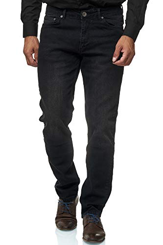 JEEL Herren-Jeans - Regular-Fit Straight-Cut - Stretch - Jeans-Hose Basic Washed 06-schwarz (verwaschen) 38W / 32L von JEEL