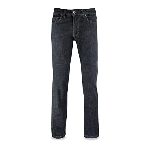 JEEL Herren-Jeans - Regular-Fit Straight-Cut - Stretch - Jeans-Hose Basic Washed Schwarz (404-08) 30W / 34L von JEEL