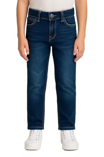 JEEL Kinder Hosen - Regular-Fit Unisex Kinder-Jeans - 5-Pocket-Style - Stretch Jeans für Junge und Mädchen 1-Navy 104 von JEEL