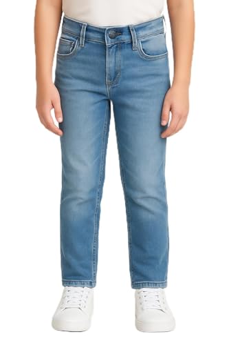 JEEL Kinder Hosen - Regular-Fit Unisex Kinder-Jeans - 5-Pocket-Style - Stretch Jeans für Junge und Mädchen 2-Light Blue 164 von JEEL