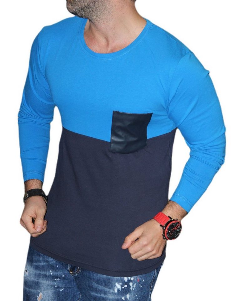 JEEL Langarmshirt Longsleeve mit Rundhals und Brusttasche von JEEL