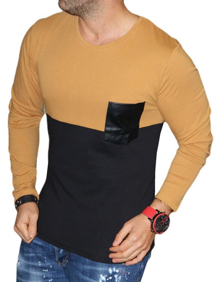 JEEL Langarmshirt Longsleeve mit Rundhals und Brusttasche von JEEL