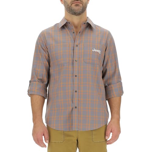 JEEP Herren J Man Cotton Long Sleeves Roll-up Tab Shirt J24s Langarmshirt, Dark Brown Tartan, XXL JEEP Herren J Man Cotton Long Sleeves Roll-up Tab Shirt J24s Langarmshirt, Dark Brown Tartan, XXL von JEEP