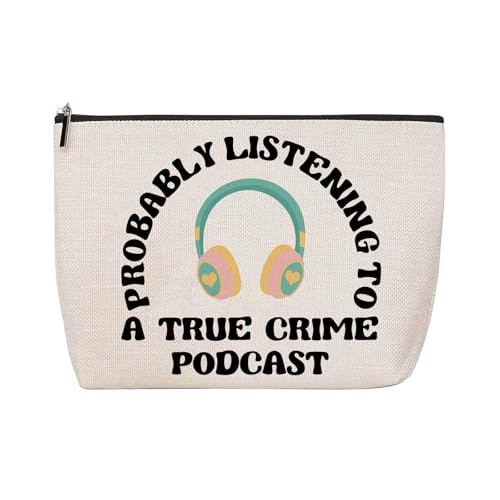 JEFBFBWE Wahre Kriminalitäts-Podcast-Stil, lustige Make-up-Tasche, wahres Verbrechen, Geschenke für Frauen, personalisierbar, modische Make-up-Aufbewahrungstasche, Weihnachten, Halloween JEFBFBWE Wahre Kriminalitäts-Podcast-Stil, lustige Make-up-Tasche, wahres Verbrechen, Geschenke für Frauen, personalisierbar, modische Make-up-Aufbewahrungstasche, Weihnachten, Halloween von JEFBFBWE