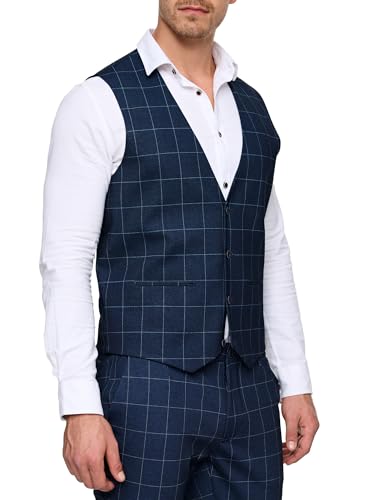 JEFF Herren Coolidge Weste Weste mit Viscose-Anteil | Anzugweste Herrenweste Marken-Weste Check 56 von JEFF